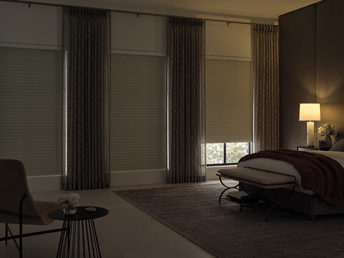 Sonnette ® Cellular Roller Shades; Fabric: Lenox™  Color: Seashore